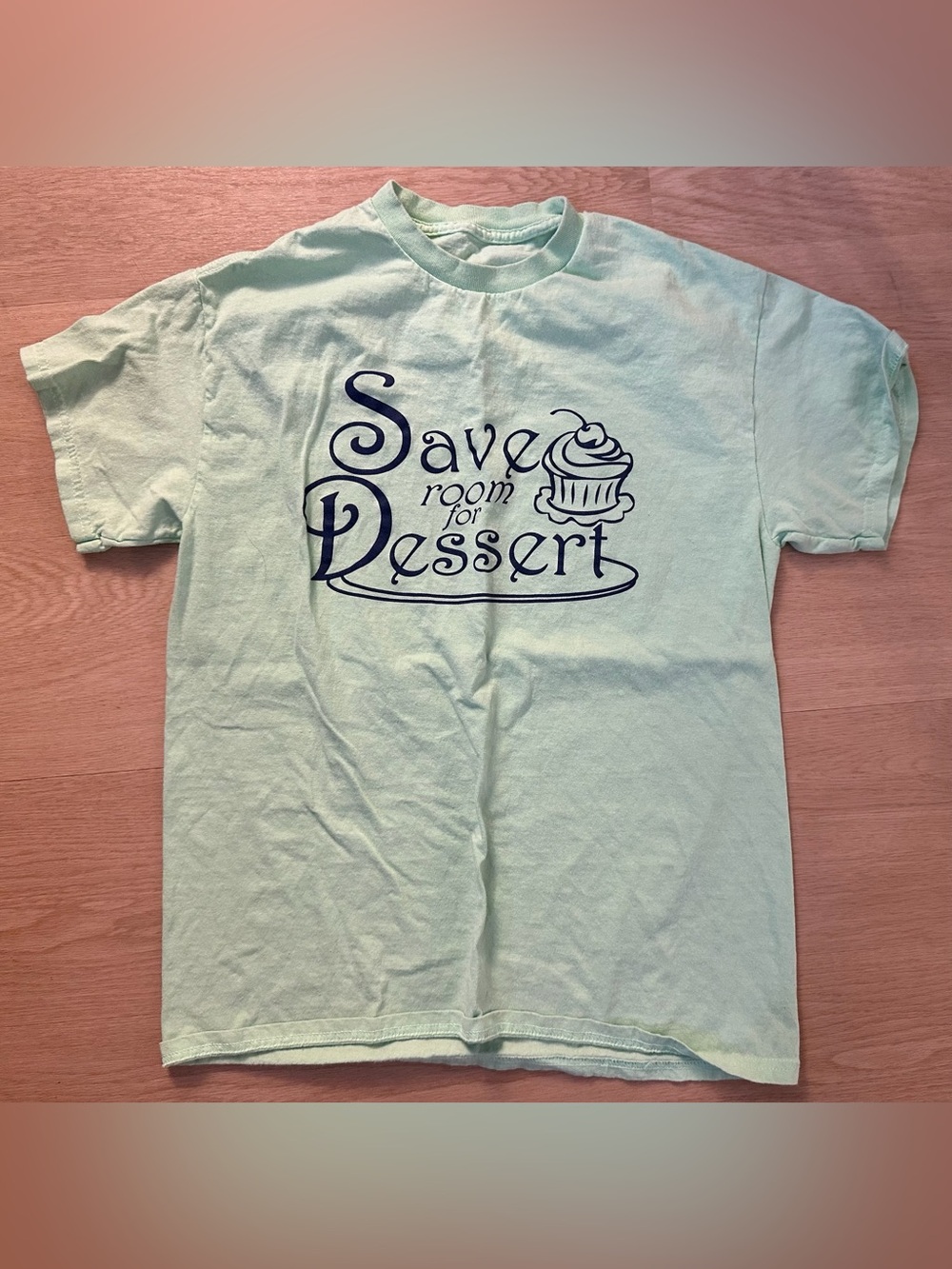 Vintage "Save Room for Dessert" Lime Green Graphic Men’s Tee